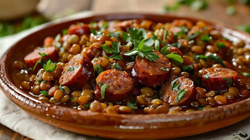 Comment préparer une délicieuse recette de lentilles aux saucisses ?